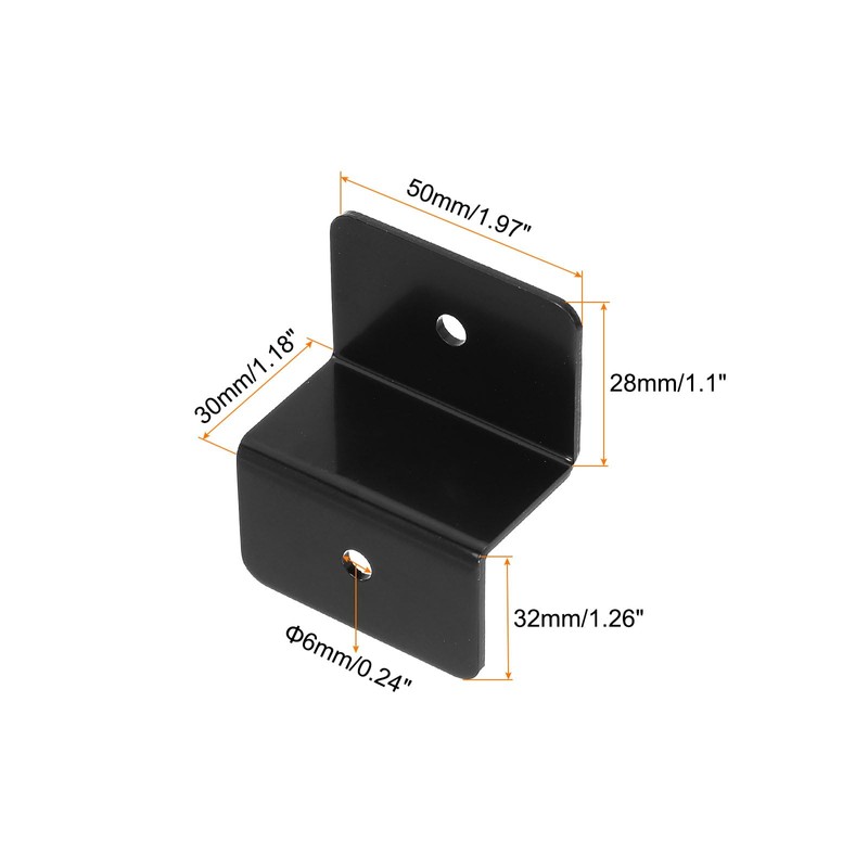 sourcing map 4 Pack Z Brackets, 30mm Aluminum Alloy Solar