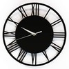 WALPLUS 30cm(11.8") Diameter Acrylic Gloss Roman Wall Clock Black Home
