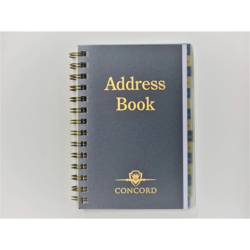 Concord Telephone Address Book Wirebound Polypropylene Clear Cover 16 Part