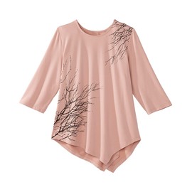 Women’s Open-Back Adaptive Asymmetrical Hem Top - Chalk Pink MED