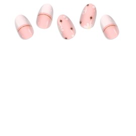 EBANKU 20Pcs Semi-Cured Gel Nail Strips, French Flower Nail Sticker, Lasting Waterproof Full Wraps Stickers for Salon Manicures, Perfect for Women, Girl with File and Stick