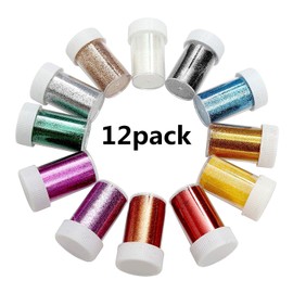 Bkrdty Glitter Shakers 12 packs Arts & Crafts GlitterMulti-Coloured Sparkling Glitter Shaker Tubes for Scrapbook Nail Arts Face Body and Children’s Art Activities