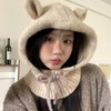 Winter Baby Bear Balaclava Hat with Bear Ears & Drawstring lf1395 Free Size/M(56-58cm) Black 4ea