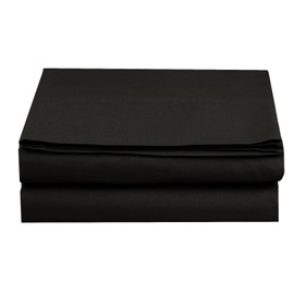 Elegant Comfort Wrinkle-Free 1500 Thread Count Egyptian Quality 1-Piece Flat Sheet, Twin/Twin XL Size, Black