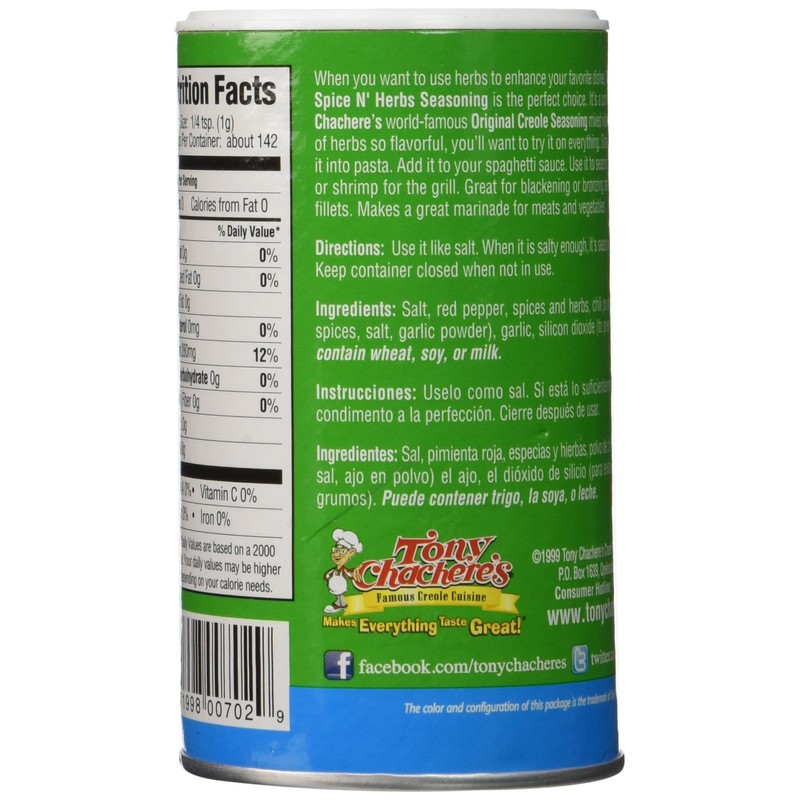 Tony Chachere Seasoning Blends, Spice N Herbs, 4 Count
