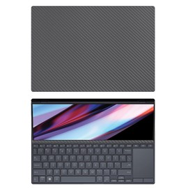 Decalrus - Protective Decal for The ASUS Zenbook Pro 14 Duo OLED UX8402 (14.5" Screen) Laptop Grey Carbon Fiber Cover wrap CFasusZenbk14_ux8402Grey