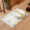 2pack Rectangular lace Doilies,yellow blue Floral Cutwork Embroidered Placemats Vase