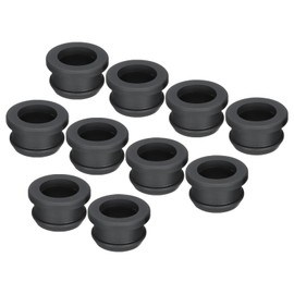 MECCANIXITY 10Pcs Snap Rubber Grommet Plug Mount Dia 18mm ID 14mm Seal Anti-Scratch for Electrical Box Cable Pipe Black