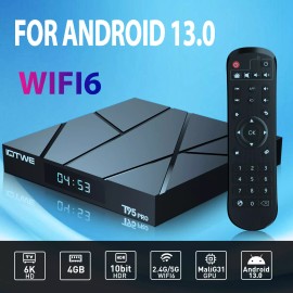 IOTWE Smart Android 13 TV Box 4 GB 128 GB 6K 8K HD 5G WiFi Bluetooth Stream Player NEW - 4 GB+32 GB-Android13 6K