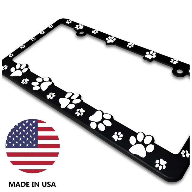 Made in USA 3D Raised Paws Custom Designed License Plate