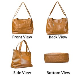 Daclubmenxy 3-Piece Tote Set for Women - Waterproof PU Leather Carry On Travel Bag System w/Detachable Crossbody & Wallet (Brown)