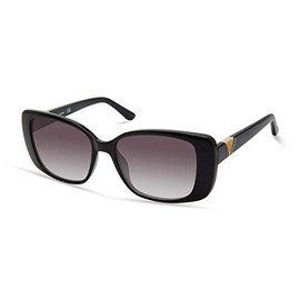 GUESS Women's Rectangular Sunglasses, Shiny Black, 53mm