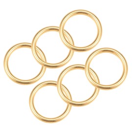 QUARKZMAN Pack of 6 20 mm Metal O Rings x Welded Zinc Alloy Ring Buckles for Hardware Sorting Strap Loops Clasp, [Gold Tone], gold