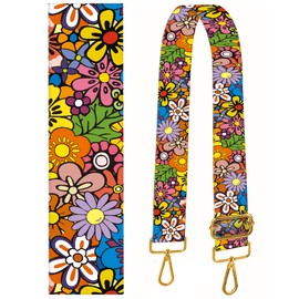 BeauBeast Purse Strap Replacement Crossbody 2" Wide Shoulder Strap, Cute Handbag Strap Bag Strap Replacement Belts Adjustable Cute Colorful Flowers