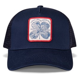 Lucky Brand Standard Trucker Hat, Clover Patch-Navy, One Size