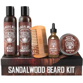 Viking Revolution Kit de acondicionador para el cuidado de la barba – Kit de aseo de barba para hombres suaviza, suaviza y alivia la picazón de la bar
