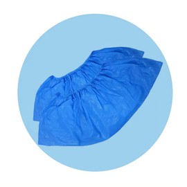 AURMOO Disposable Shoe Covers, Pack of 50, Double Layer Shoe Covers, Disposable Shoe Covers, Waterproof, Tear-Resistant, Puncture-proof for Indoor Outdoor Use, blue