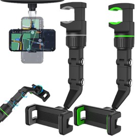 Yutdiery Rearview Mirror Phone Holder, Multi-Function Adjustable 360° Universal Holder, 360 Degree Car PhoneHolder Rearview Mirror,Rotato Grip Cell PhoneHolder,Multi-Function Universal Adjustable (2)