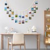 Hanging Photo Display with Clips, 70" Wooden Bead Garland Banner,