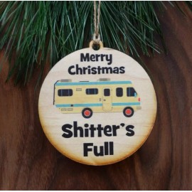 Joetta Marie Wooden Christmas Ornament, Merry Christmas Shitter's Full Design