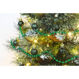 Christmas Concepts® Pack of 25-25mm, 2.5cm (1") Mini Christmas Tree Baubles - Shiny, Matte & Glitter Decorated Baubles (Forrest Green)