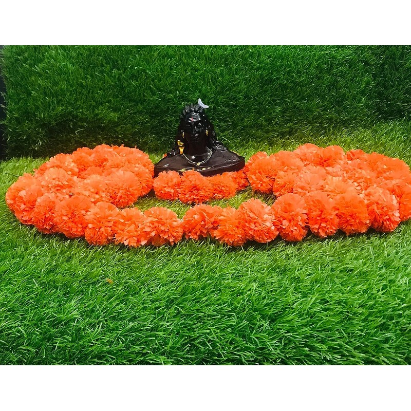 Artificial Flower Marigold Flower Garland 5 String Party Genda phool
