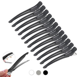 JnTech 12pcs Duckar Men Women Hair Clip Hairpin Hairpin Hairpin Professional Hair Clip Bangs Clip Non-marking Anti-Slip Rubber Hair Clip Beauty Industry Commercial Strong Hair Clip 11.5cm