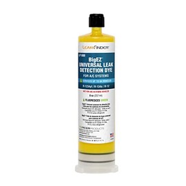 LEAKFINDER LF1800 BIGEZ Automotive Universal Air Conditioner Refrigerant Leak Detection Dye, Services R134a, R-1234yf Systems, (1) 8oz AC Fluorescent Dye Bottles, Made in USA