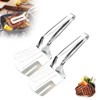 Stainless Steel Grill Tongs Spatula,Double-Sided Multipurpose Cooking Tool for BBQ,