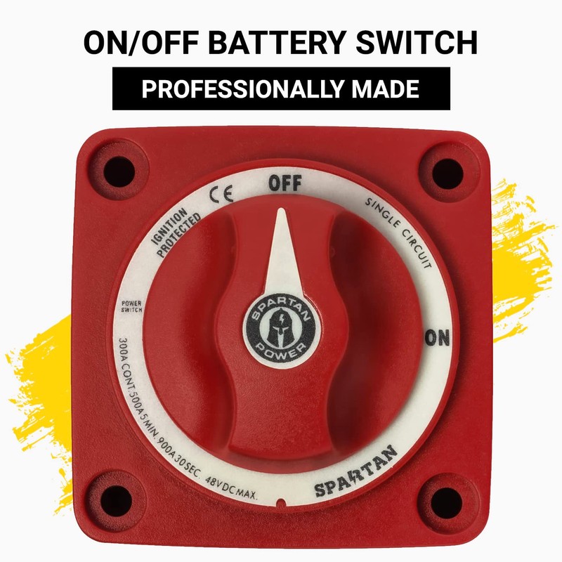 Spartan Power Battery ON/Off Disconnect Switch 300A - Ignition Protected,