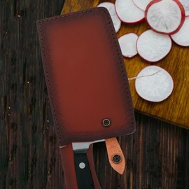 Hemoton Universal Leather Knife Sheath for Kitchen and Outdoor Use,Synthetic Leather Knife Protector Sleeve,Knives Guard Blade Protector,Portable Knives Cover for Meat Cleaver