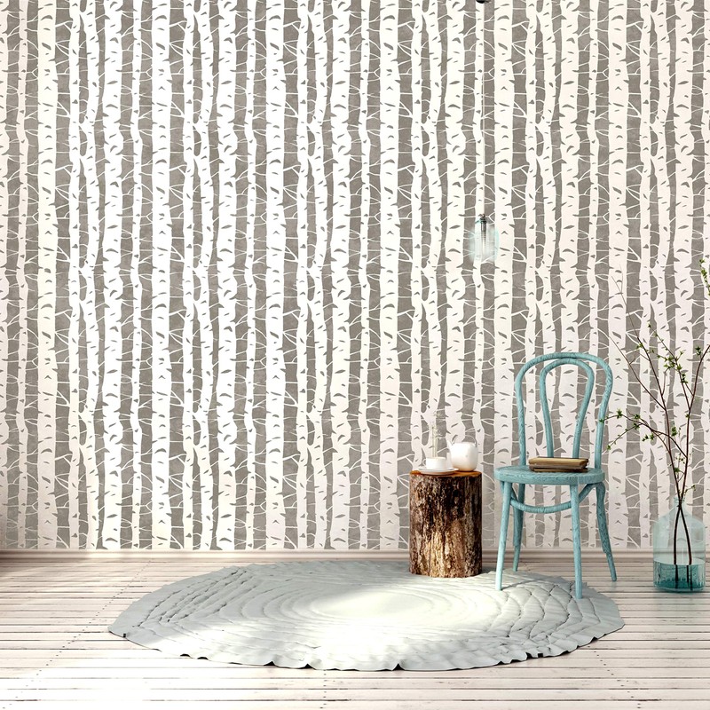 Birch Tree Wall Stencil for Painting