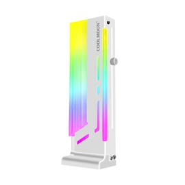 S-YUWEN RGB GPU Holder Coolmoon CM-GH2 Colorful Graphics Card 5V 3 Pin Vertical Support Video Bracket Frame ARGB Sync Jack, Sag Holder/Holster, White, 2.44x1.38x6.89in