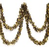 Anderson's Black and Gold Metallic Tinsel Twist Garland 4 inches
