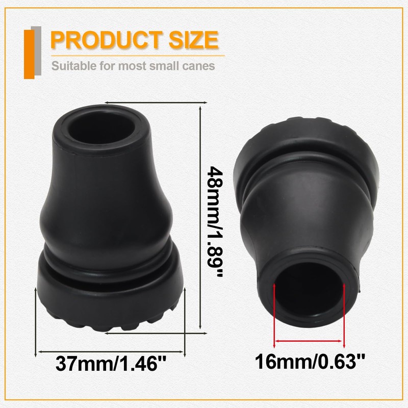 Bonsicoky 2 Pack Cane Tips 5/8 Inch Heavy Duty -