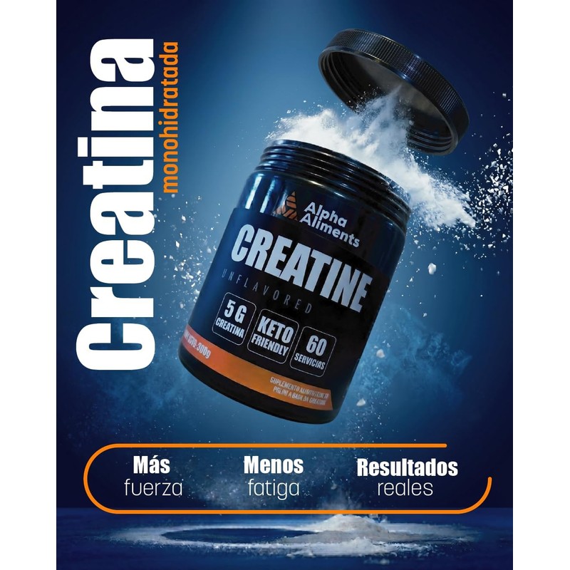 Creatina Monohidratada Micronizada en polvo sin sabor 300G Alta Pureza