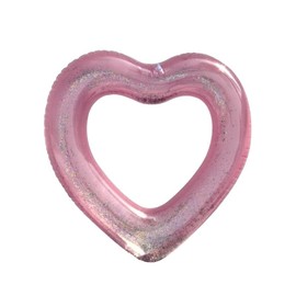 NODC Float Ring, Diameter 47.2 inches (120 cm), Adult, Cute, Heart, Clear, Glitter, Float, Pink, Blue