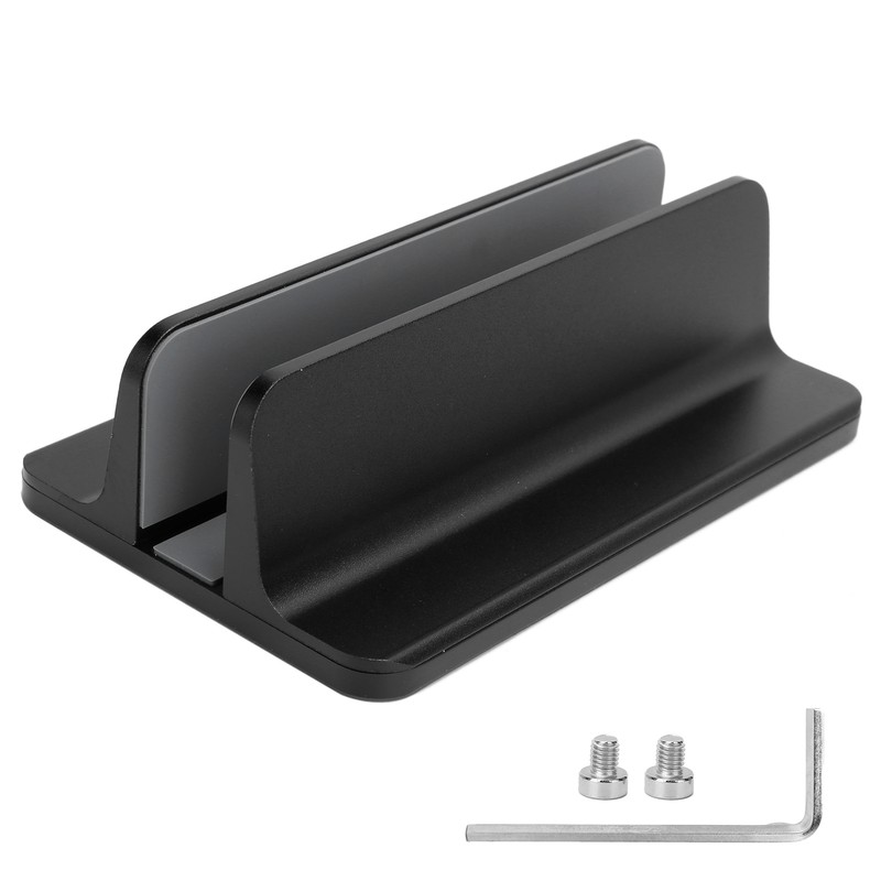 Aluminum Alloy Laptop Stand Vertical Adjustable Notebook Computer Storage HolderBlack