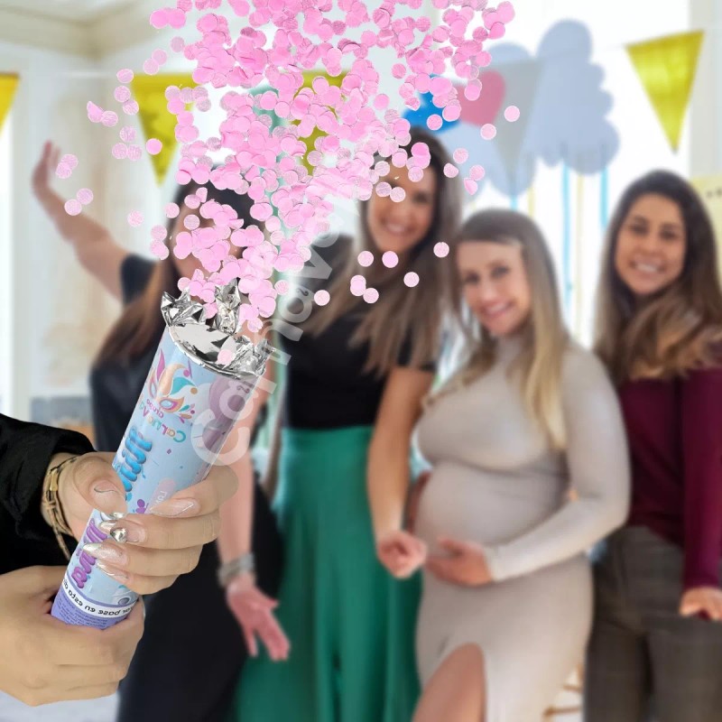 Grupo Carnavallia 4 Mini Bazuca Rosa Revelación Género Bebé Shower