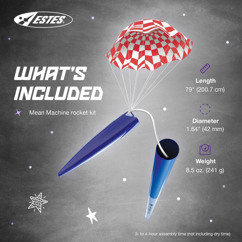 Estes 1295 Mean Machine Rocket-Building Kit, Advanced Flying-Rocket-Model Kit for