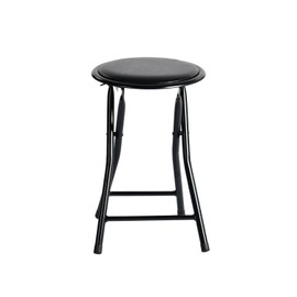 Homy Casa 18 Inch Portable Folding Camping Stool with Padded Seat, Lightweight & Compact Stool for Hiking, Fishing, and Outdoor Adventures, Black (Set of 1)