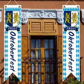 TaimeiMao Set of 2 Oktoberfest Decorative Banner, Bavarian Oktoberfest Banner, Oktoberfest Decorations, Oktoberfest Decoration Set, Oktoberfest Party