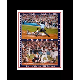 ATLANTA BRAVES SID BREAM WINNING RUN 1992 GM. 7 NLCS MATTED MULTI IMAGE COLLAGE