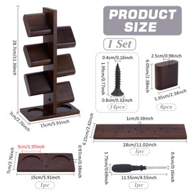 PH PandaHall Wooden Watch Stand Holder Watches Display Tower Watch Display Racks Multiple Watches Organizer Tabletop Jewellery Holder for Men Women Gifts Father's Day Bracelets Necklaces Rings