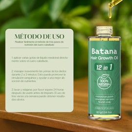 Aceite de Batana：60ML Aceite de Batana Para El Cabello-Batana Oil |100% Natural con Extractos de Plantas para Prevenir La CaíDa del Cabello y Promover un Cabello MáS Abundante | Mejora las Puntas Abiertas y la Caída del para Hombres y Mujeres