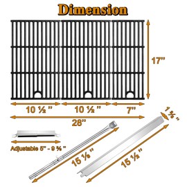 463448021 Performance 5 Burner Grill Replacement Parts for Charbroil 463449021 463458021 463451022 463450022 463455021 Char Broil G325-0002-W1 Heat Tent G327-2100-W1 Burner G426-0005-W1 Grates