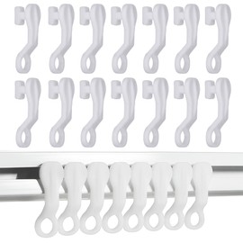 Plastic Curtain Glider Hooks Pack of 40 - Curtain Track Gliders, Rails, White Fittings, Swish Spares, Rings for Caravan Curtain Hooks, Drapes