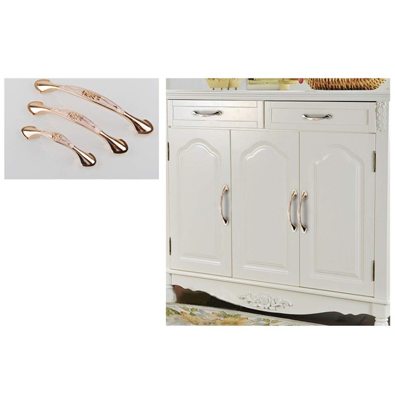 Solid Gold Cabinet Hardware Handle Pull Amber White with Gold