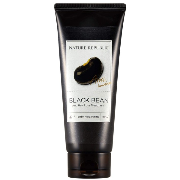 Nature Republic Black Bean Anti Hair Loss Treatment - Black Bean Extract to Prevent Hair Loss, Stimulate Hair Growth, Hair Restore, Scalp Treatment (200ml/ 6.76 Fl Oz)