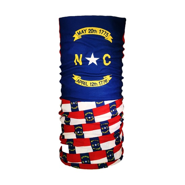 Tradition Scarves North Carolina Flag Tube Scarf - State of NC Bandana Headwear Ascot